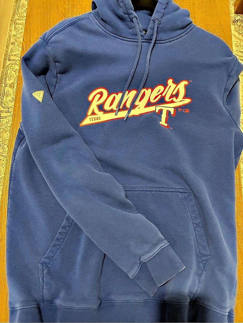 Texas Rangers Washed Graphic Hoodie in Blue